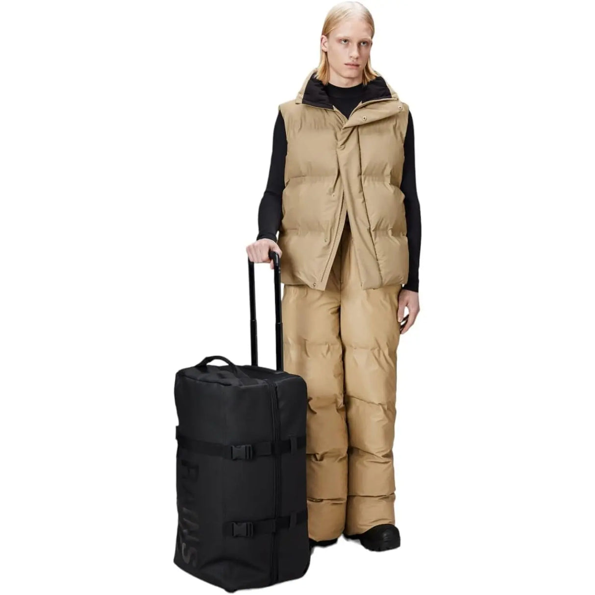 Trolley RAINS Unisex texel check in bag Nero