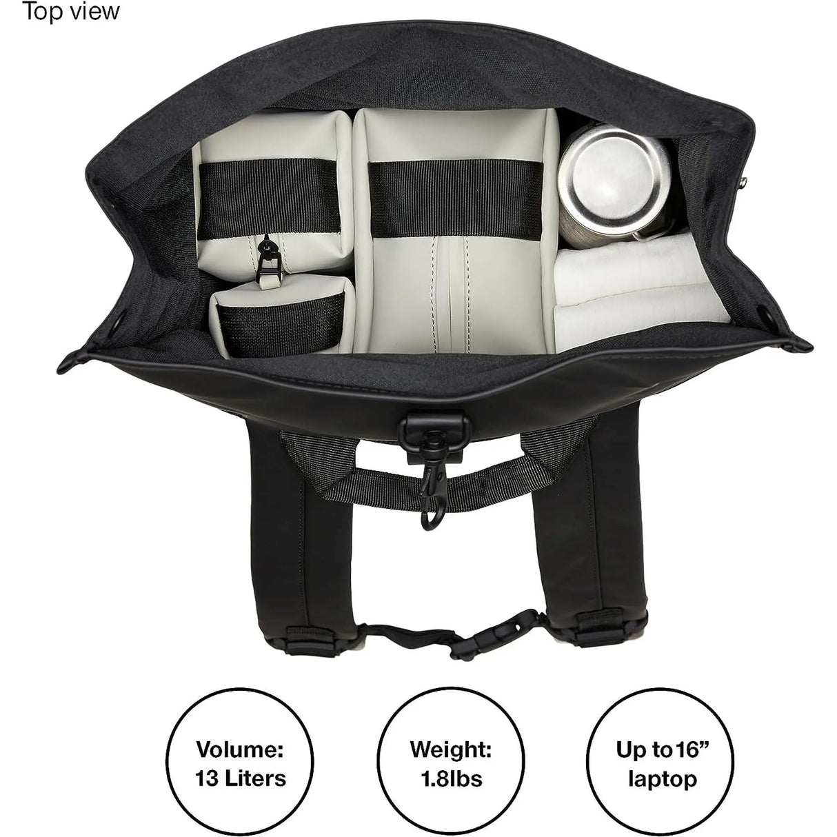 Zaino RAINS Unisex rootop rucksack Nero