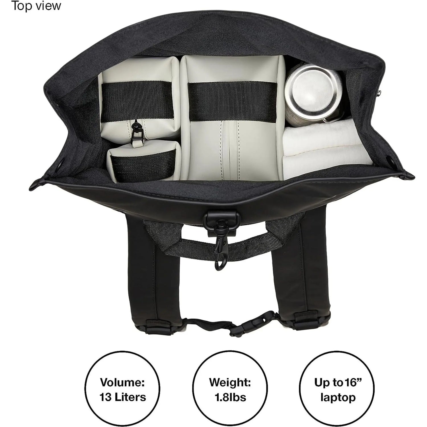 Zaino RAINS Unisex rootop rucksack Nero