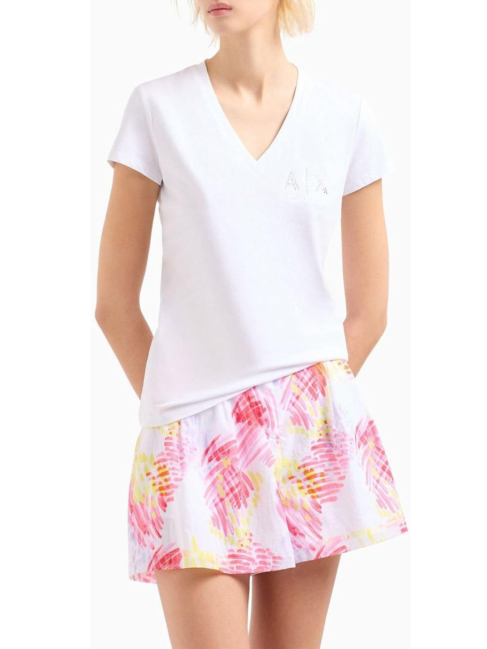 T-Shirt Armani Exchange Donna Bianco Armani  Angolo dello Sport