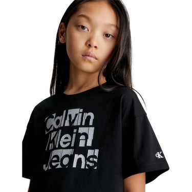 T-shirt CALVIN KLEIN Bambina METALLIC BOXY Nero