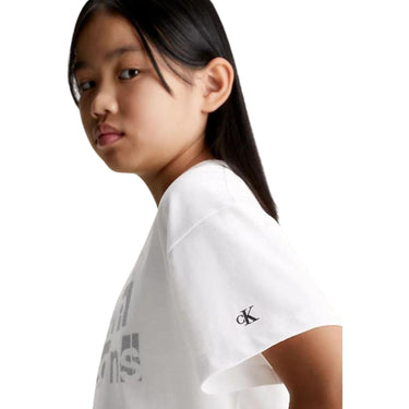 T-shirt CALVIN KLEIN Bambina METALLIC BOXY Bianco