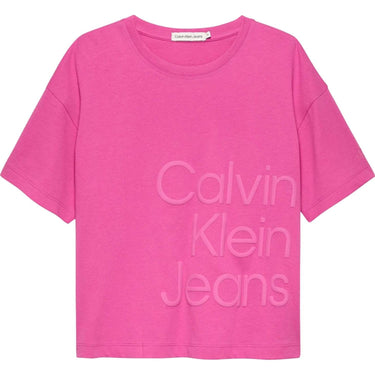 T-shirt CALVIN KLEIN Bambina PUFF HERO LOGO Rosa