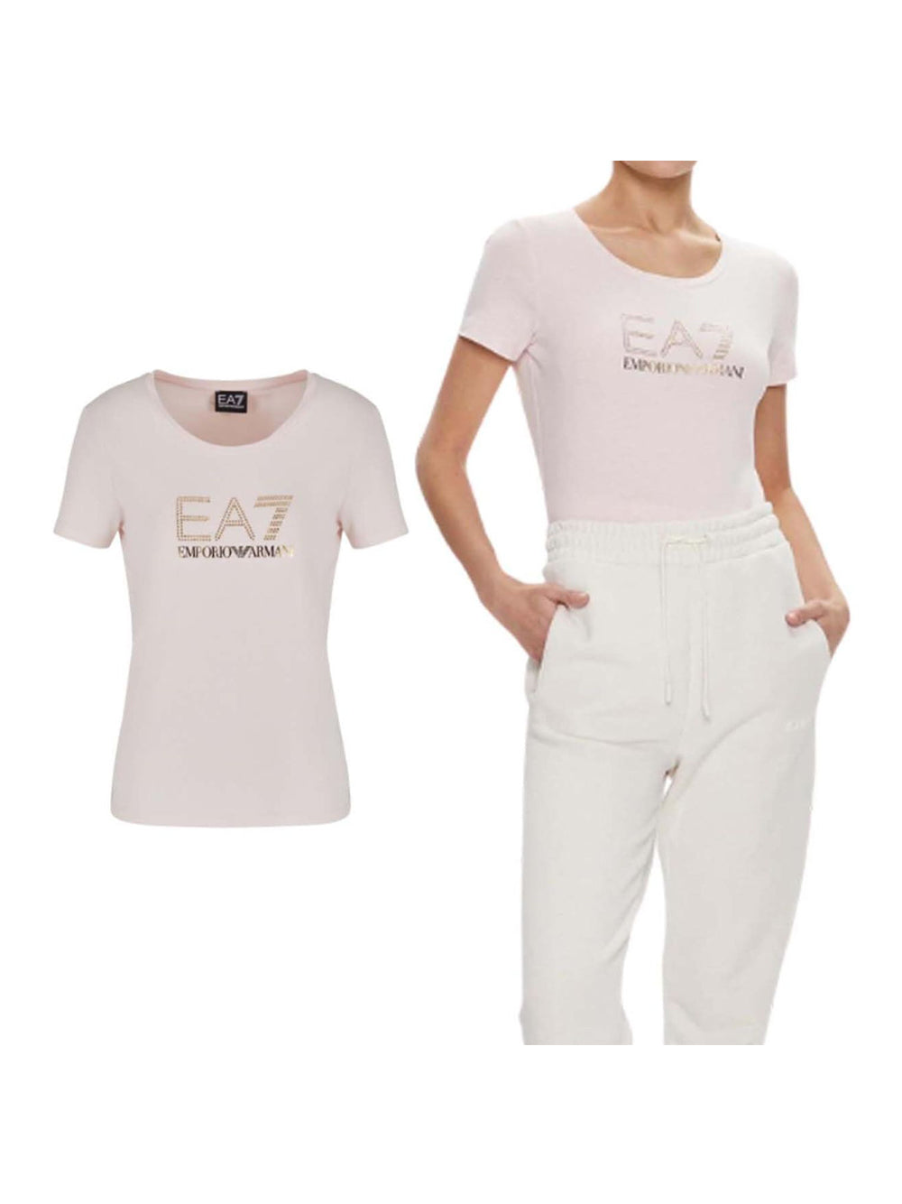 T-Shirt Ea7 Donna Rosa