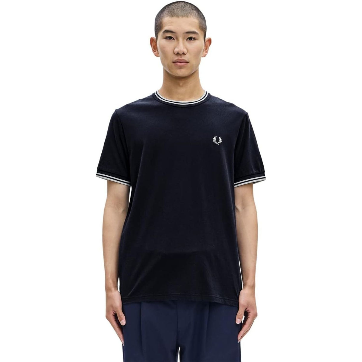 T-shirt FRED PERRY Uomo TWIN TIPPED Navy FRED PERRY  Angolo dello Sport