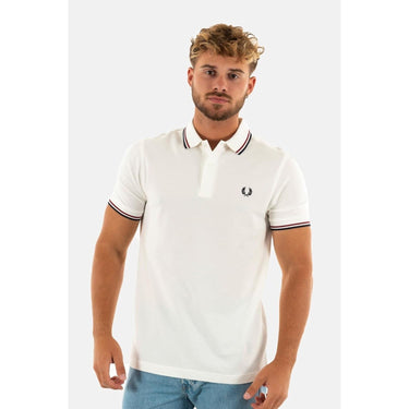 Polo FRED PERRY Uomo TWIN TIPPED Bianco