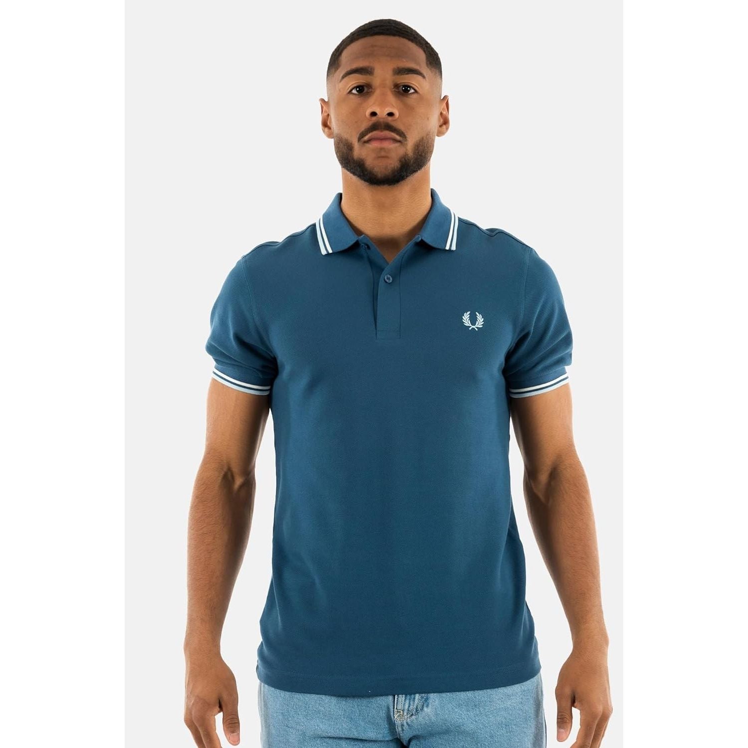 Polo FRED PERRY Uomo TWIN TIPPED Blu
