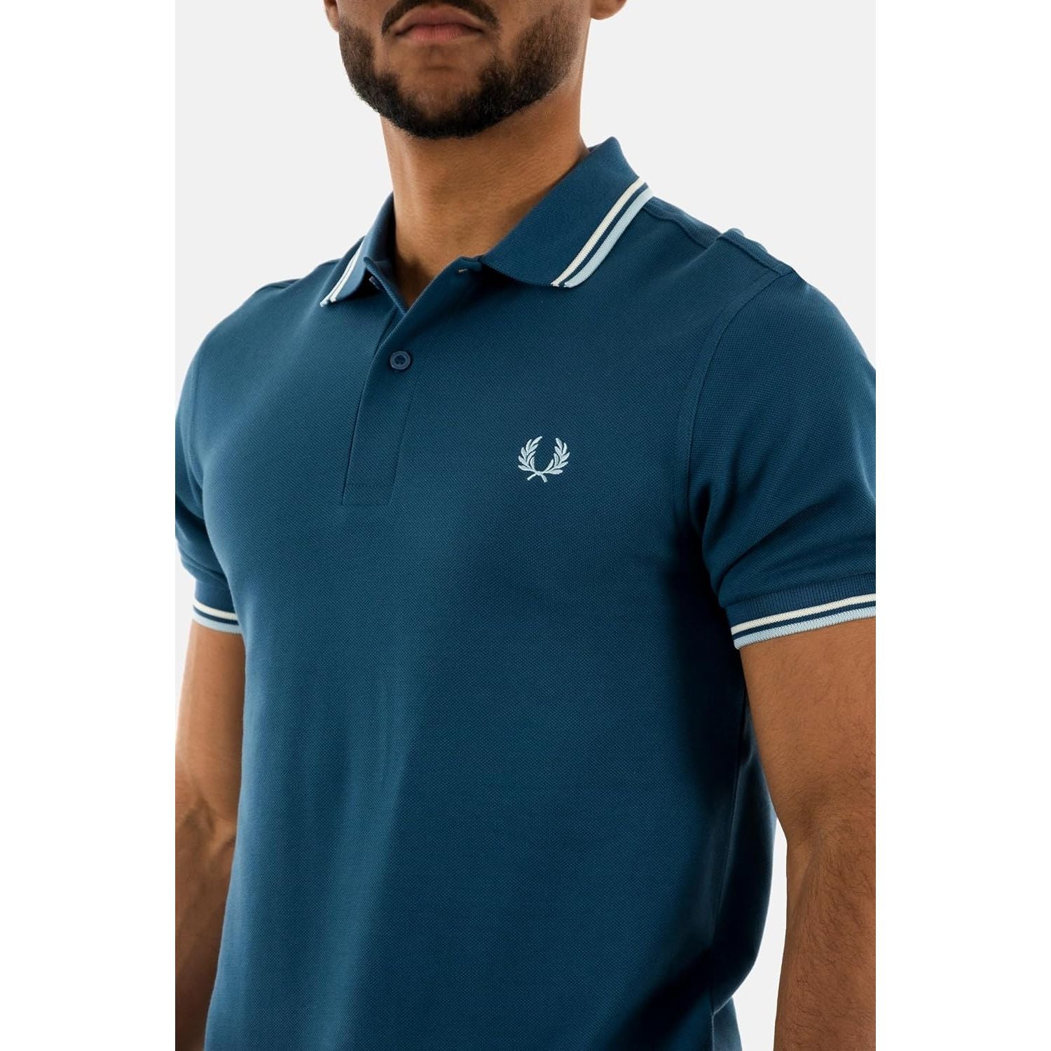Polo FRED PERRY Uomo TWIN TIPPED Blu