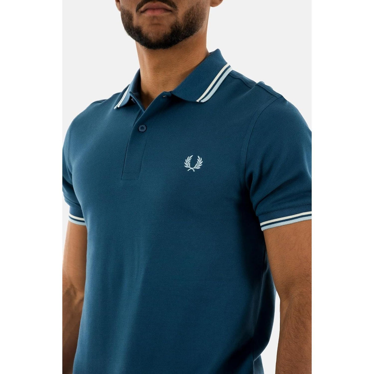 Polo FRED PERRY Uomo TWIN TIPPED Blu FRED PERRY  Angolo dello Sport