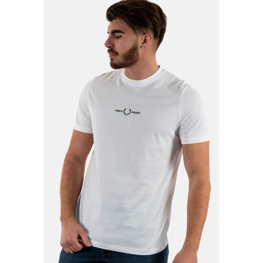 T-shirt FRED PERRY Uomo EMBROIDERED Bianco