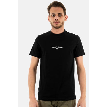 T-shirt FRED PERRY Uomo EMBROIDERED Nero