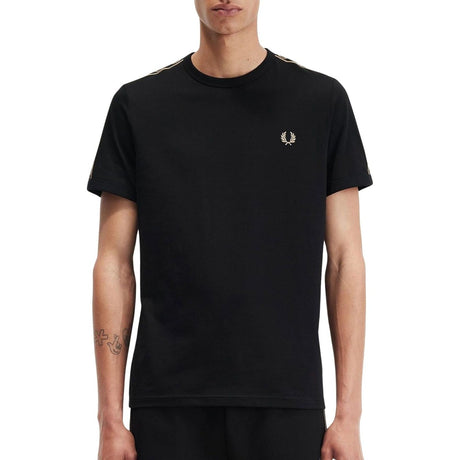 T-shirt FRED PERRY Uomo CONTRAST TAPE RINGER Nero