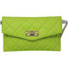 Pochette GAELLE Donna MATELASSE A ROMBI CON CHIUSURA GIRELLO DOUBLE G Verde