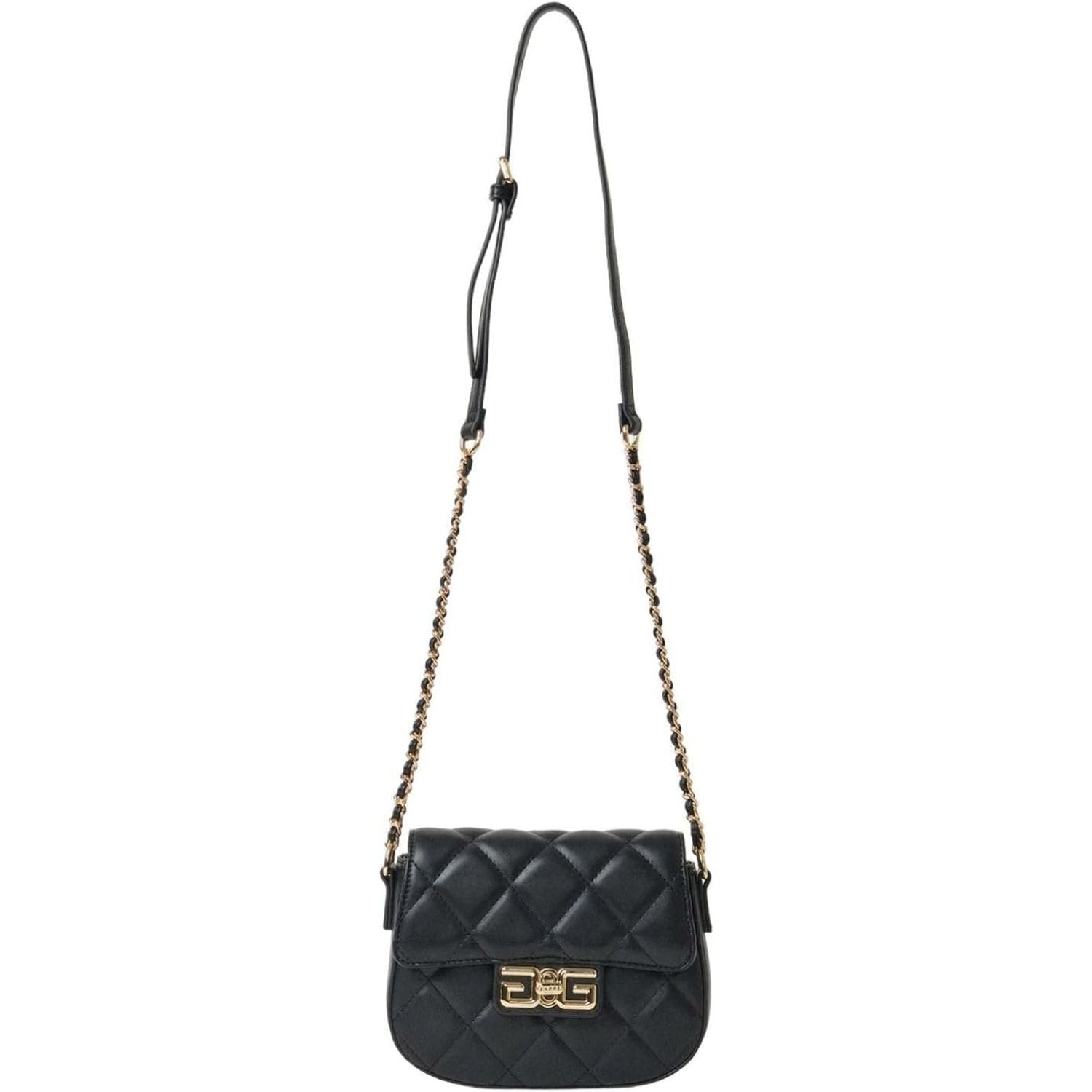 Pochette GAELLE Donna MATELASSE A ROMBI CON CHIUSURA GIRELLO DOUBLE G Nero