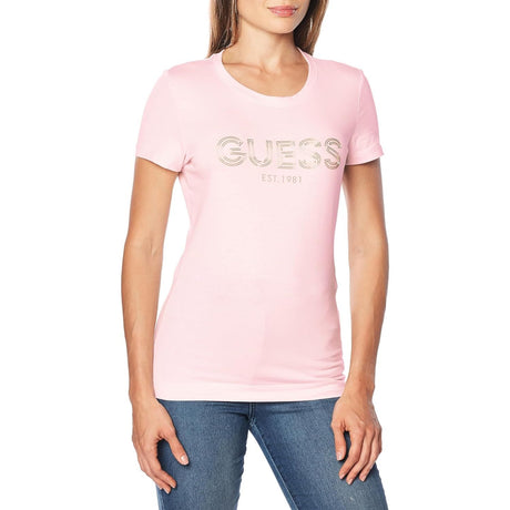 T-shirt GUESS Donna CN BOLD LOGO Rosa