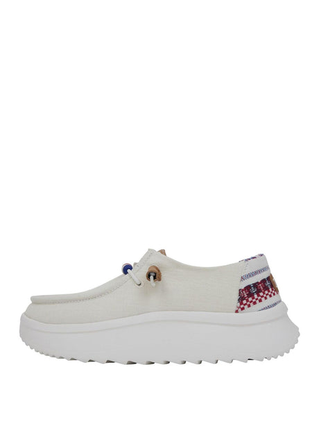 Scarpe In Tela Heydude Donna Wendy Peak Baja Stripe Bianco Hey Dude  Angolo dello Sport