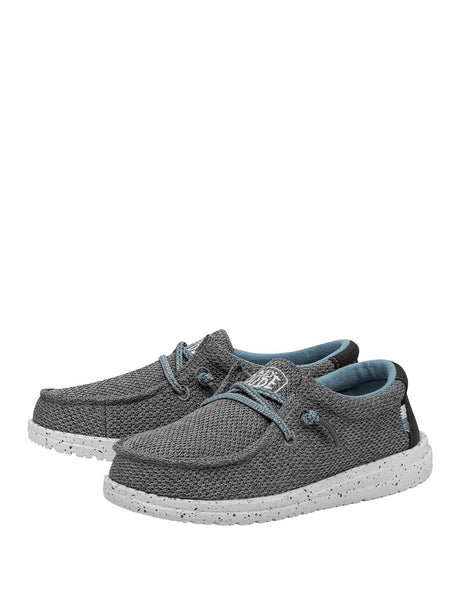 Scarpe In Tela Heydude Jr Bambino Wally Grigio Hey Dude  Angolo dello Sport