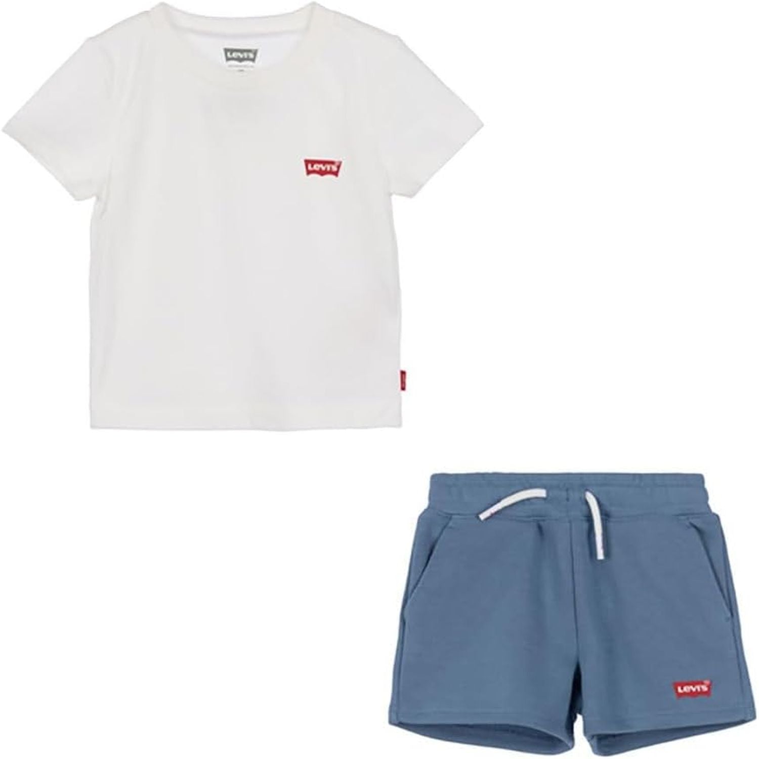 Completo LEVIS Bambino BATWING TEE & KNIT SHORT Bianco