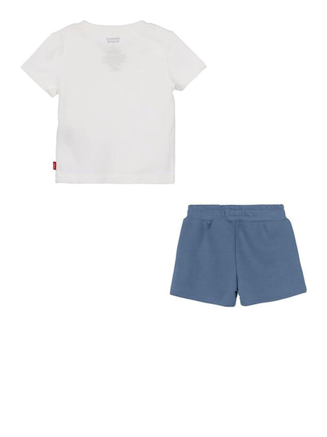 Completo Levis Bambino Batwing Tee & Knit Short Bianco Levi's  Angolo dello Sport