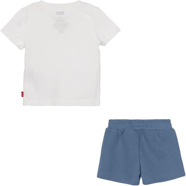 Completo LEVIS Bambino BATWING TEE & KNIT SHORT Bianco