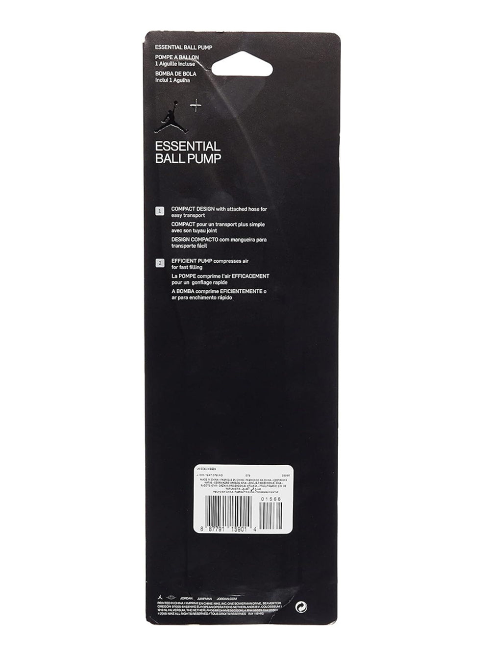Accessori Sportivi Nike Unisex Jor Essential Ball Pump Nero Nike  Angolo dello Sport