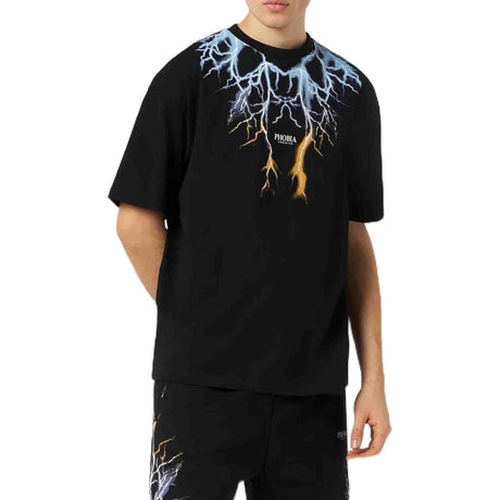 T-shirt PHOBIA Uomo LIGHTNING PRINT Nero
