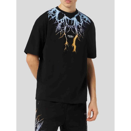 T-shirt PHOBIA Uomo LIGHTNING PRINT Nero