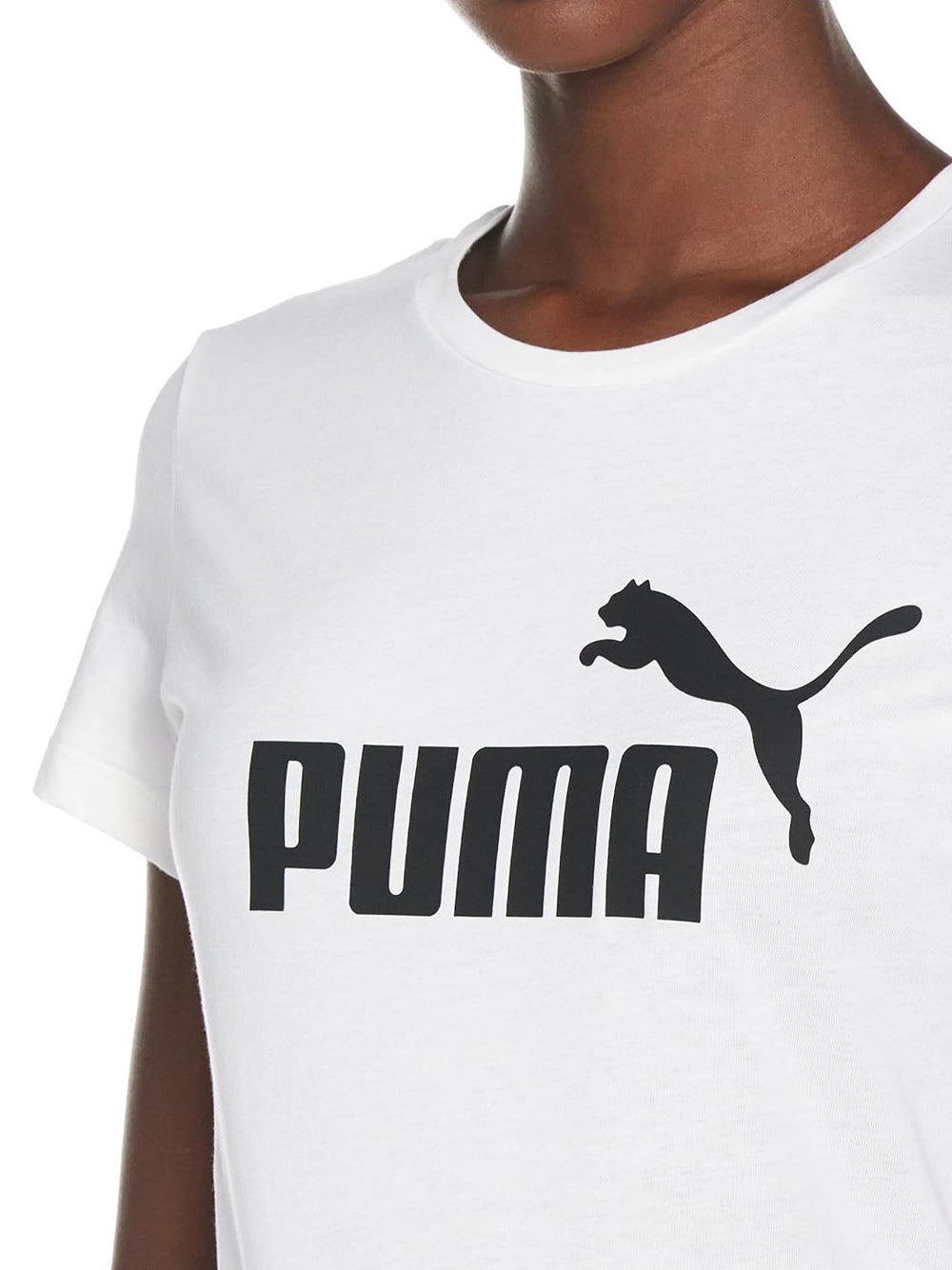 T-Shirt Sportiva Puma Donna Ess Logo Bianco Puma  Angolo dello Sport
