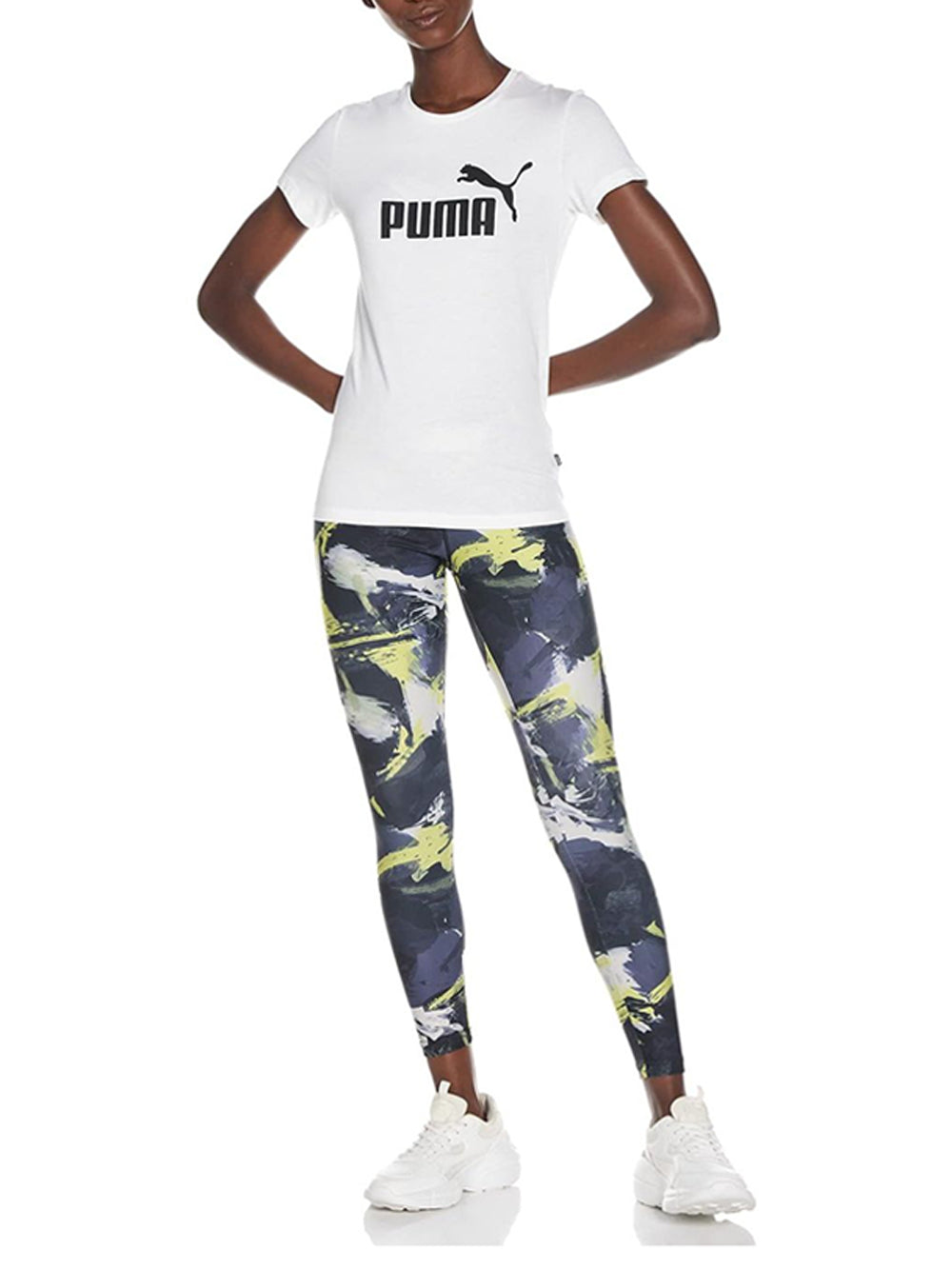 T-Shirt Sportiva Puma Donna Ess Logo Bianco Puma  Angolo dello Sport