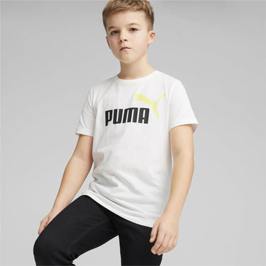 T-shirt Sportiva PUMA Bambino ESS+ 2 COL LOGO Bianco