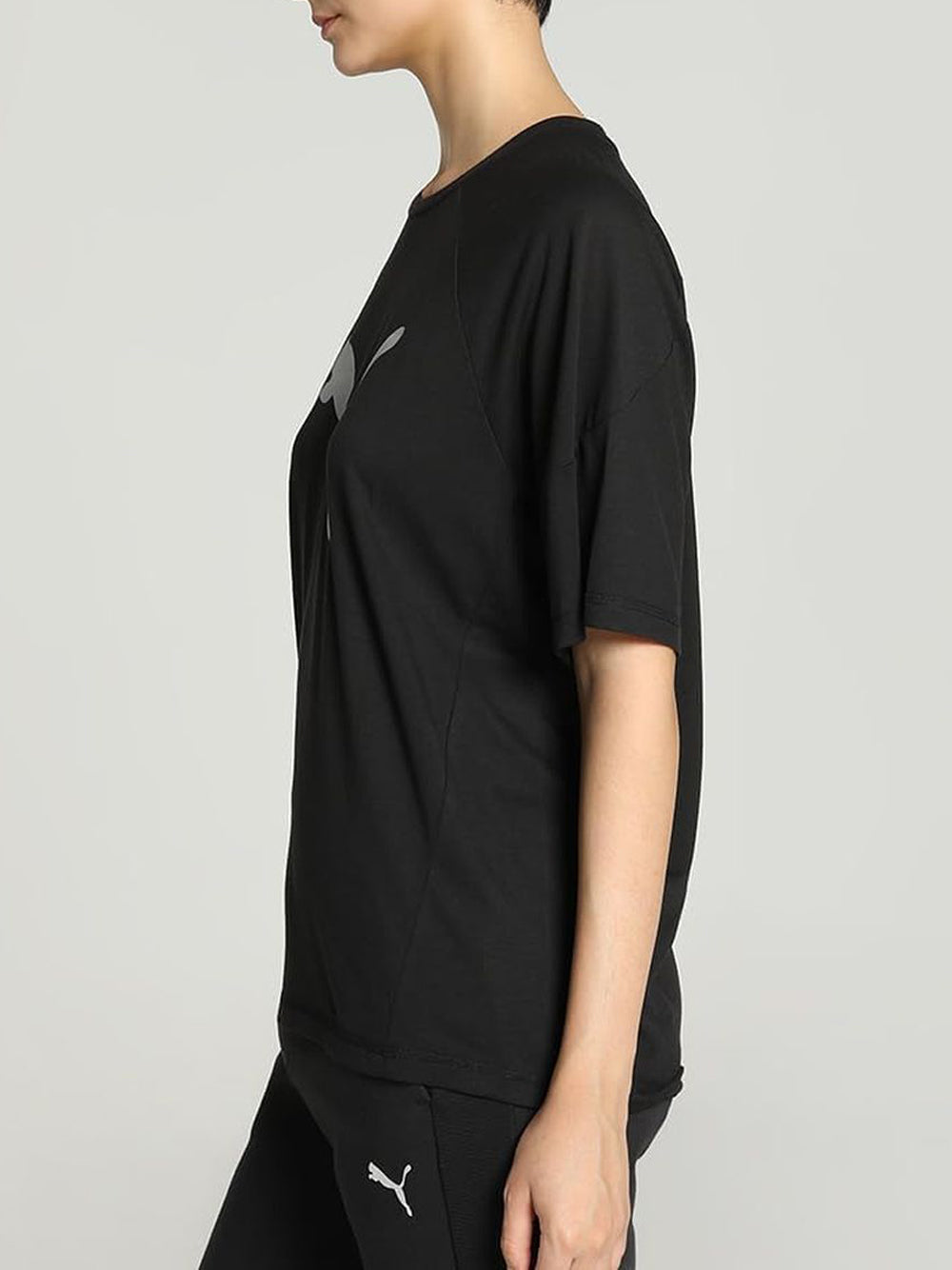 T-Shirt Sportiva Puma Donna Evostripe Graphic Nero Puma  Angolo dello Sport