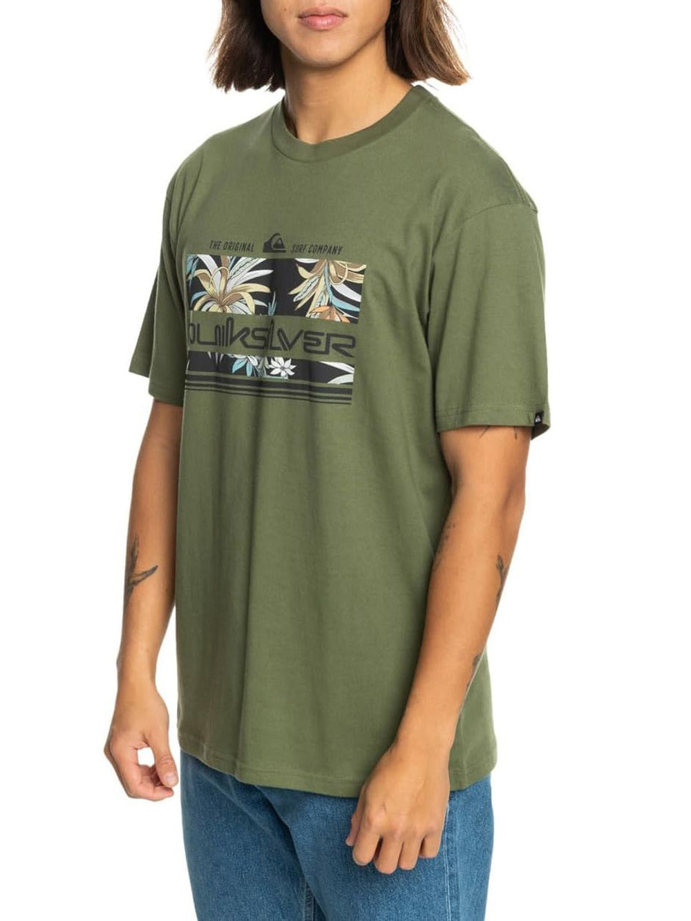 T-Shirt Quicksilver Uomo Tropical Rainbow Verde Quicksilver  Angolo dello Sport
