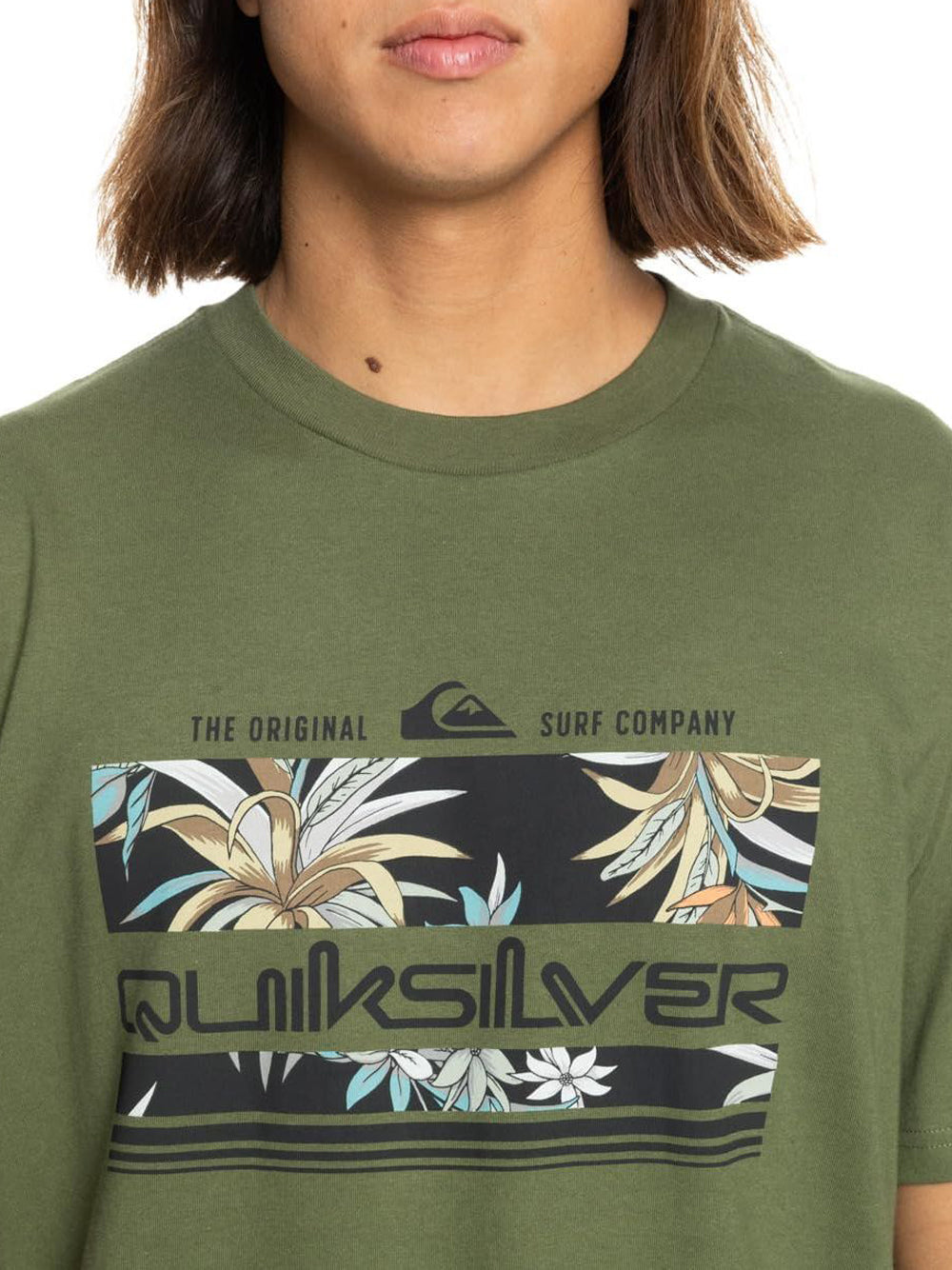 T-Shirt Quicksilver Uomo Tropical Rainbow Verde Quicksilver  Angolo dello Sport