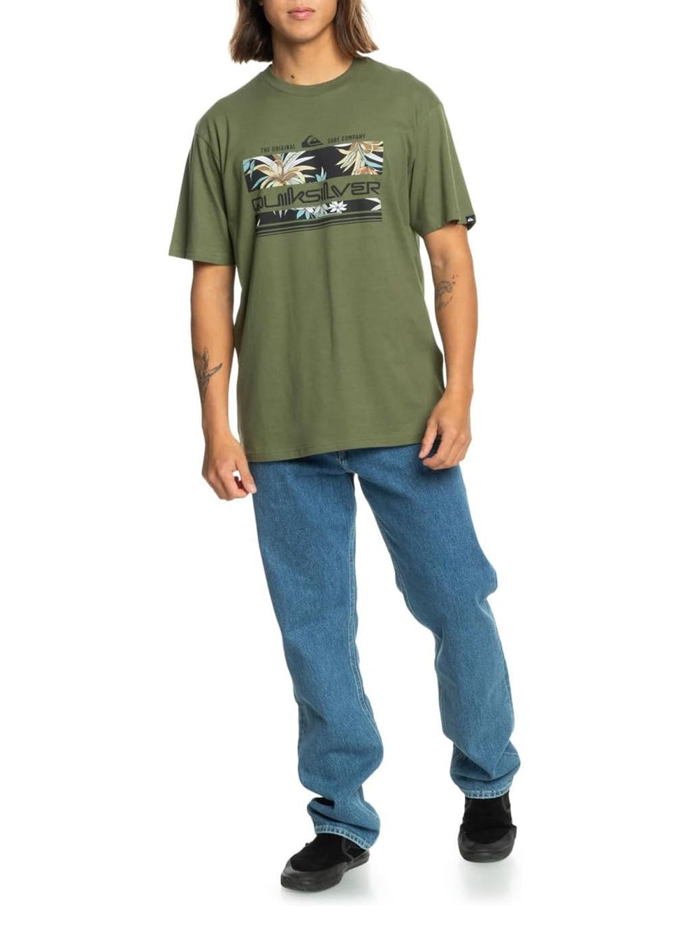 T-Shirt Quicksilver Uomo Tropical Rainbow Verde Quicksilver  Angolo dello Sport