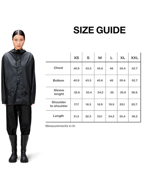 Impermeabile Rains Unisex Nero Rains  Angolo dello Sport