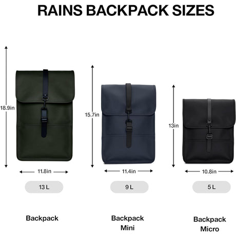 Zaino RAINS Unisex Nero RAINS  Angolo dello Sport