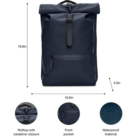 Zaino RAINS Unisex Navy RAINS  Angolo dello Sport