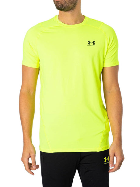 T-Shirt Sportiva Under Armour Uomo Ua Hg Fitted Limone