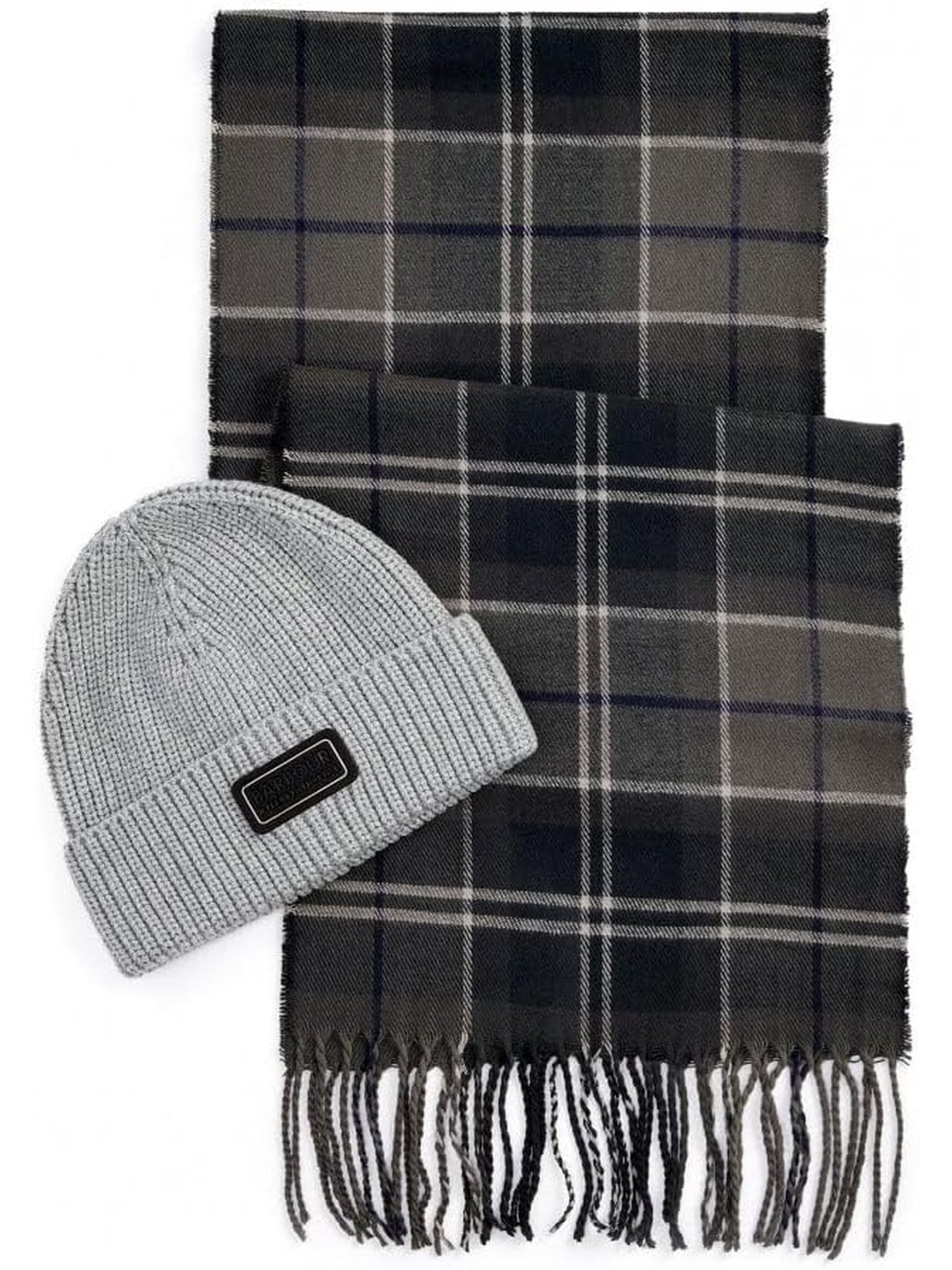 Completo BARBOUR Uomo sweeper beanie & scarf Grigio