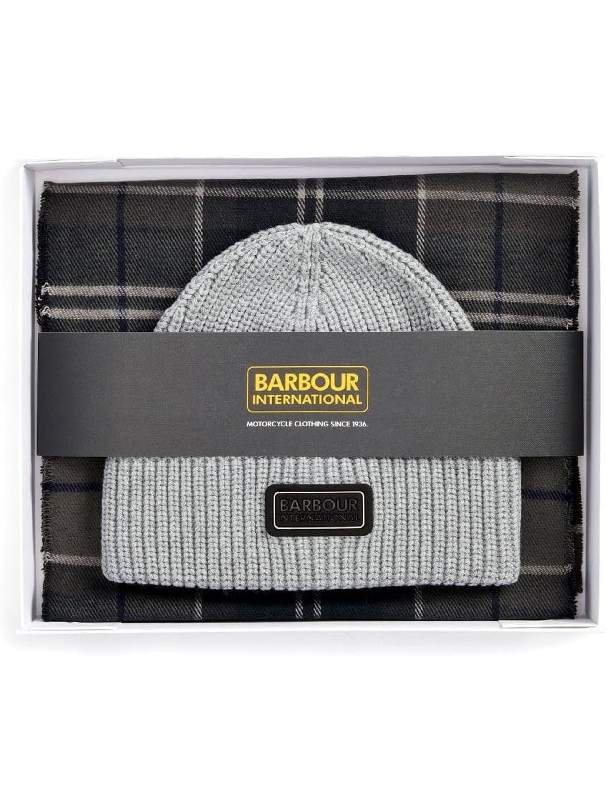 Completo BARBOUR Uomo sweeper beanie & scarf Grigio