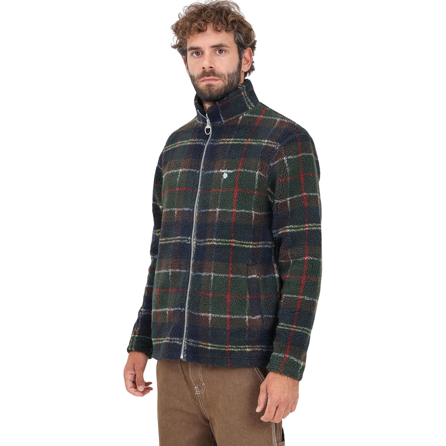 Giubbotto BARBOUR Uomo tartan fleece zip Multicolore