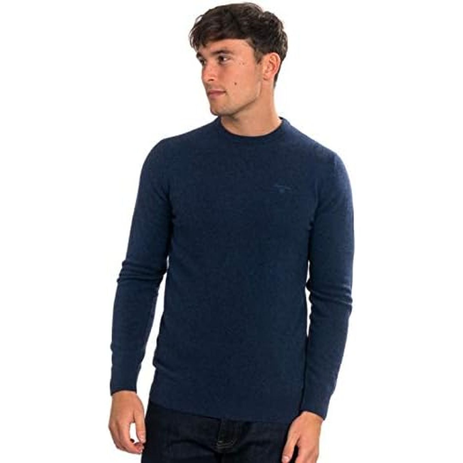 Pullover BARBOUR Uomo essential l/wool crew Blu