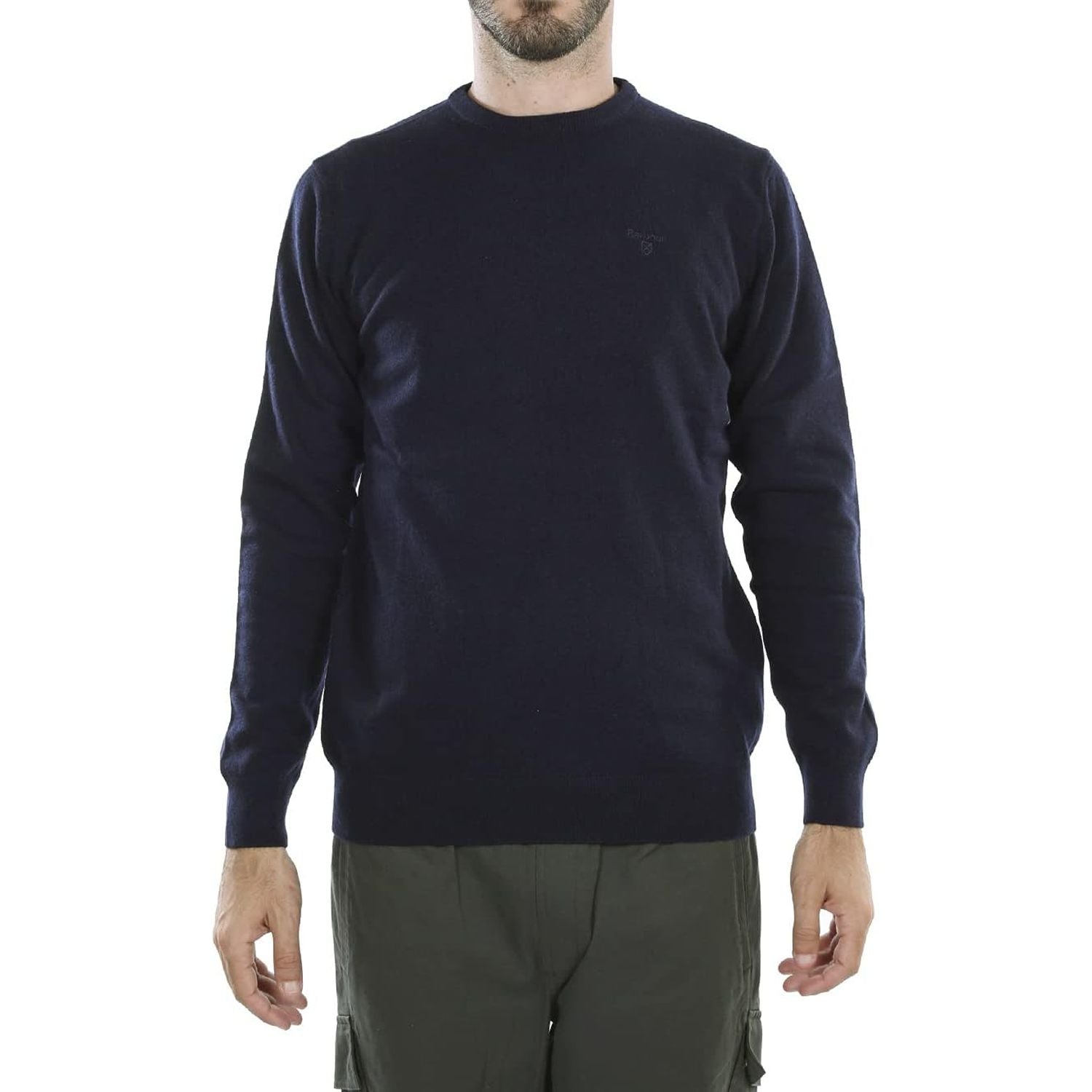 Pullover BARBOUR Uomo essential l/wool crew Navy