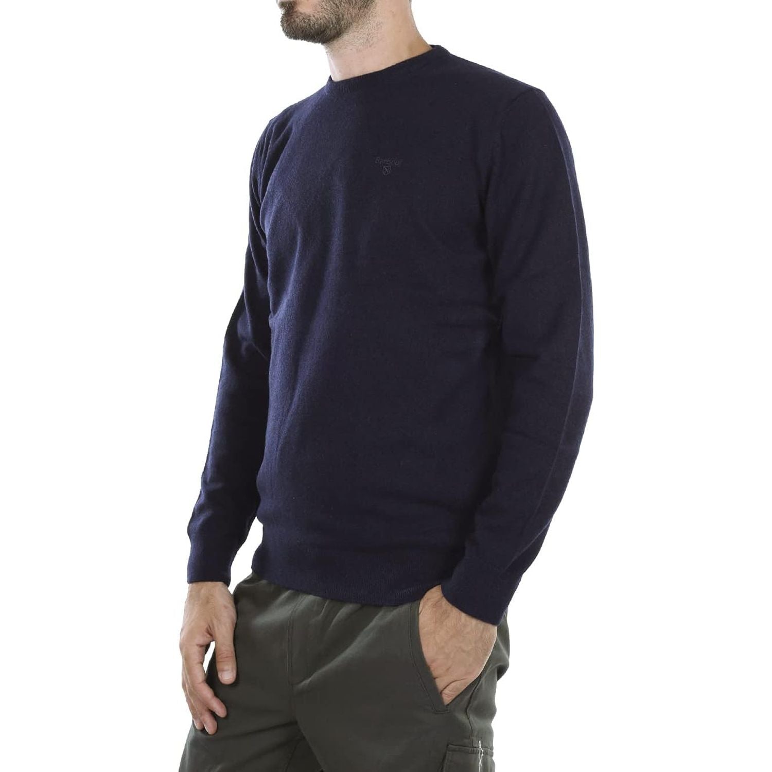 Pullover BARBOUR Uomo essential l/wool crew Navy