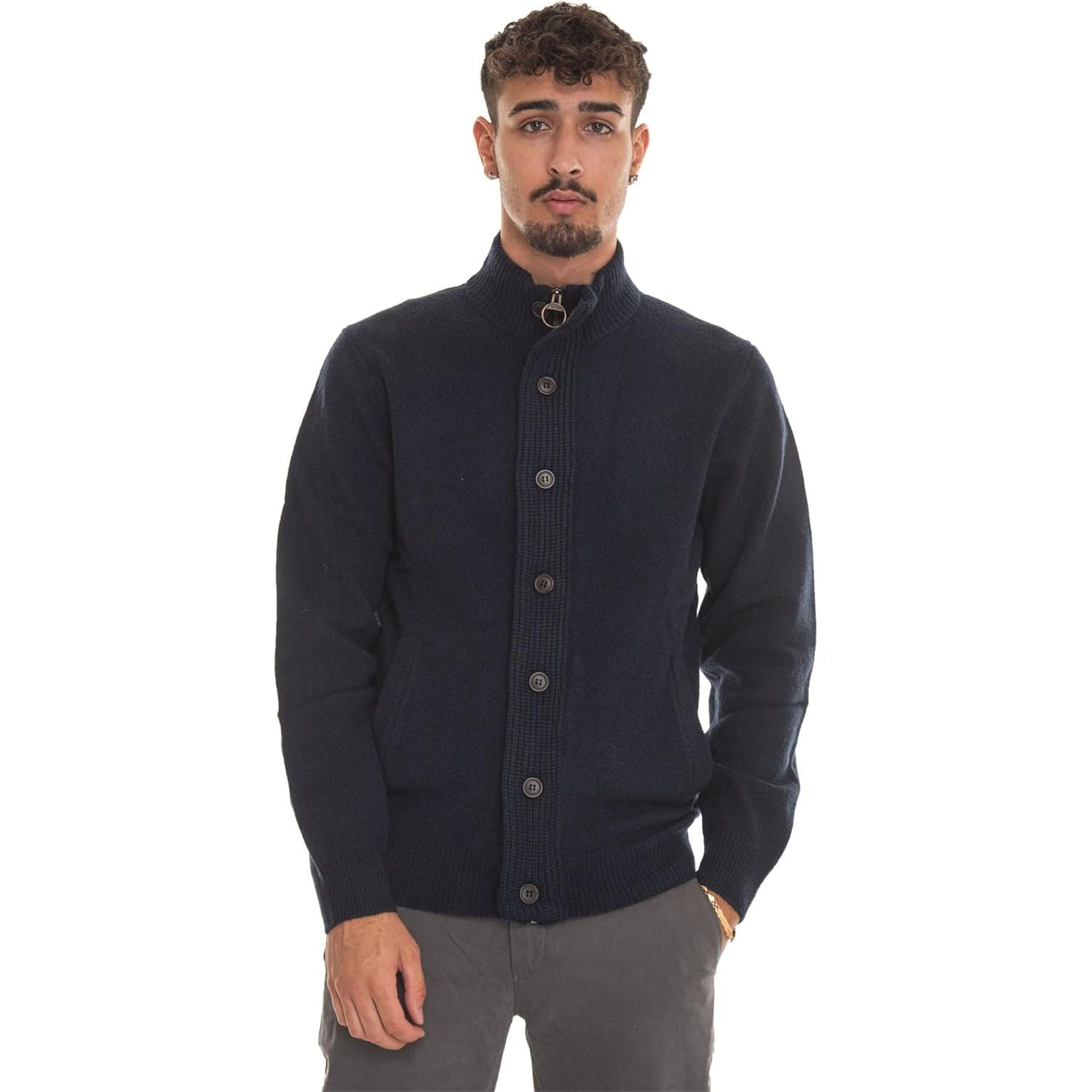 Pullover BARBOUR Uomo essential patch zip Navy