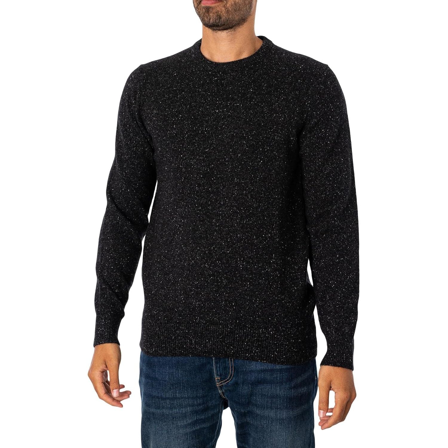 Pullover BARBOUR Uomo essential tisbury crew Nero