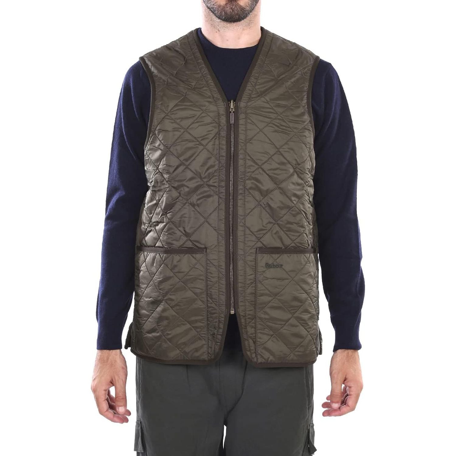 Gilet BARBOUR Uomo polarquilt waistcoat zip Marrone