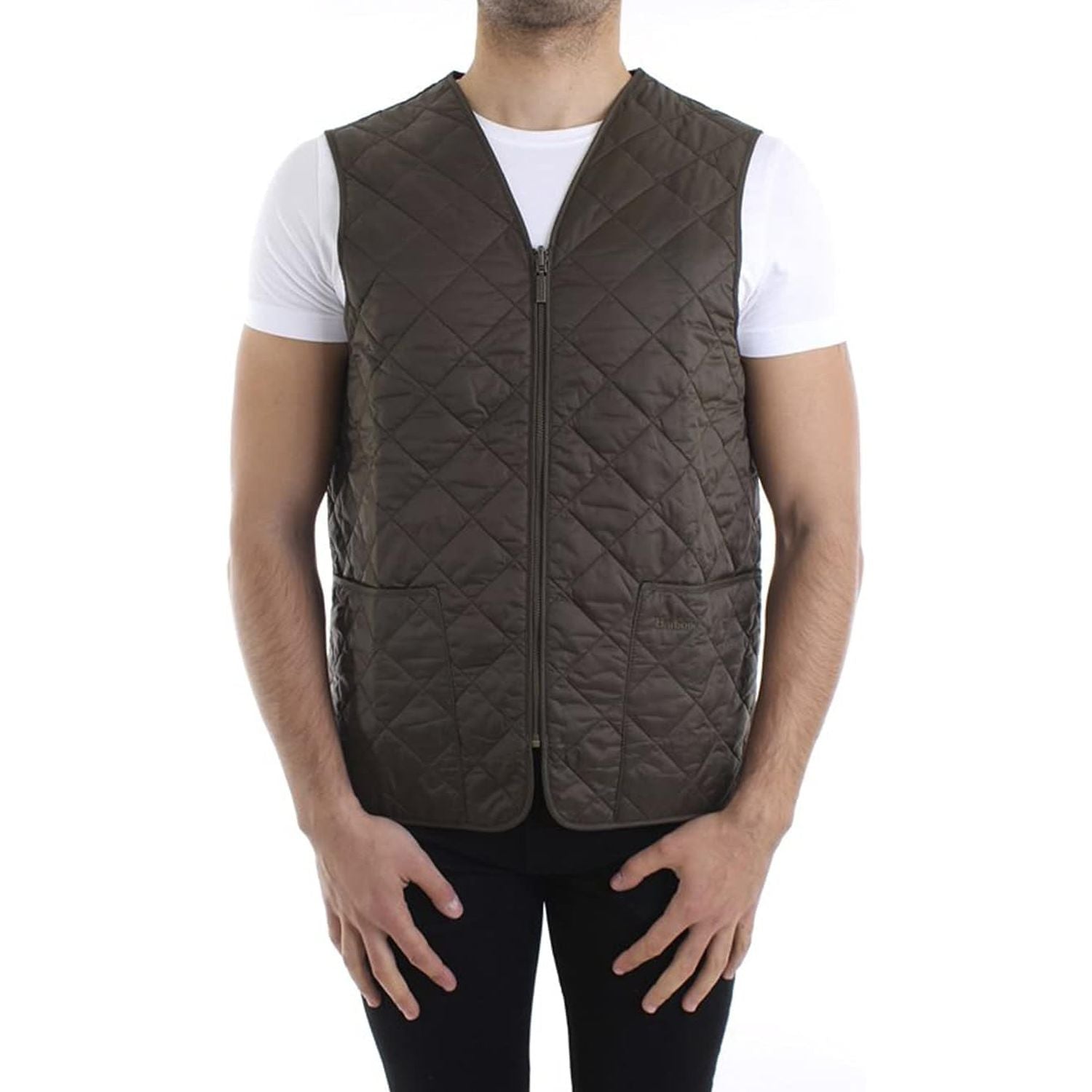 Gilet BARBOUR Uomo polarquilt waistcoat zip Marrone