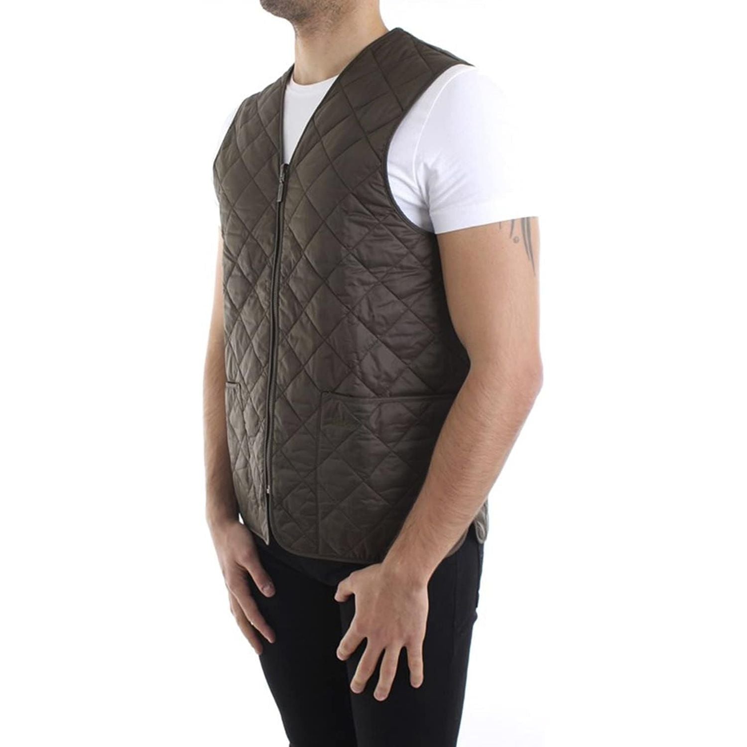 Gilet BARBOUR Uomo polarquilt waistcoat zip Marrone