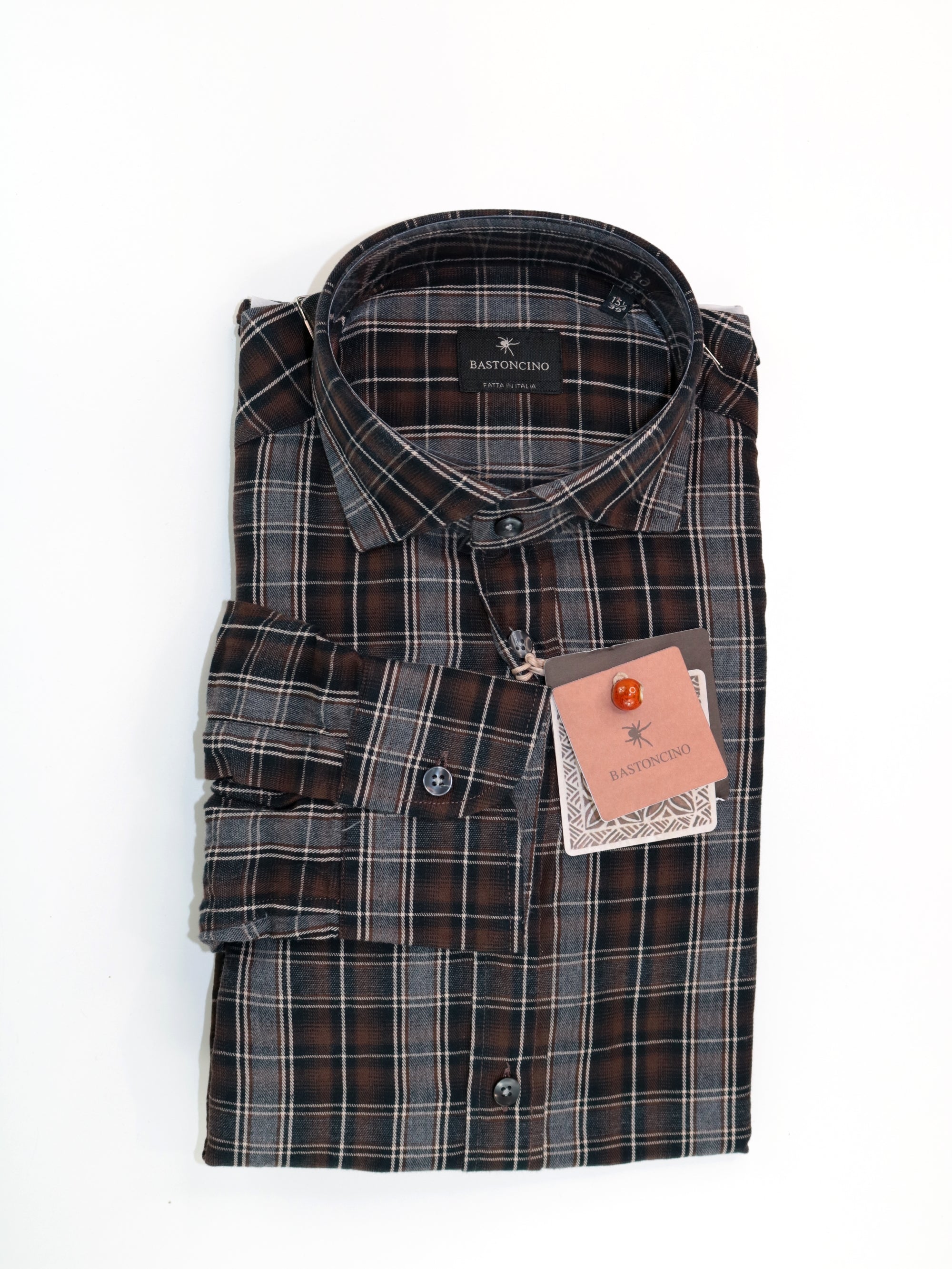 Camicia BASTONCINO Uomo simo collo 164 Marrone